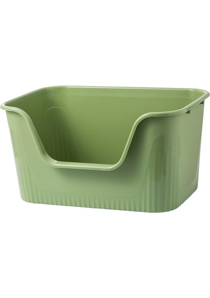 Açık Üst Pet Dökme Tepsisi Kitty Litter Pan Cat Sandbox Büyük Batpan Kedi Kumu Yeşil (Yurt Dışından) indirimleri