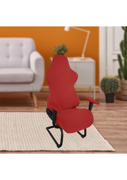 Strengy Sandalyesi Slipcovers Bilgisayar Sandalyesi Için Geçirmez Katı Yıkanabilir Kırmızı (Yurt Dışından)