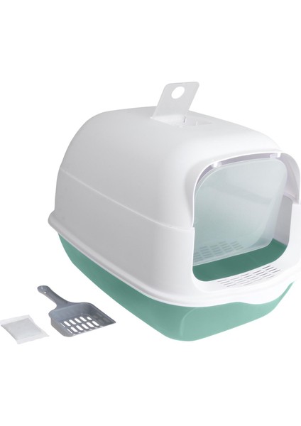 Kapşonlu Kedi Kumu Kutusu Kapalı ve Kapalı Kedi Tuvaleti Kapı Kedi Yavrusu Lazımlık Yeşil (Yurt Dışından) fiyatları