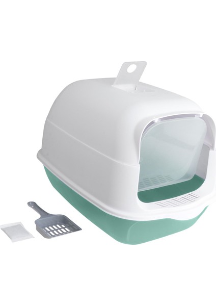 Kapşonlu Kedi Kumu Kutusu Kapalı ve Kapalı Kedi Tuvaleti Kapı Kedi Yavrusu Lazımlık Yeşil (Yurt Dışından) modelleri