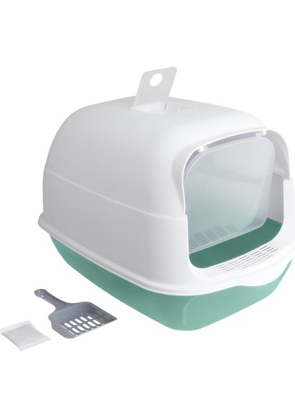 Kapşonlu Kedi Kumu Kutusu Kapalı ve Kapalı Kedi Tuvaleti Kapı Kedi Yavrusu Lazımlık Yeşil (Yurt Dışından) fırsatları