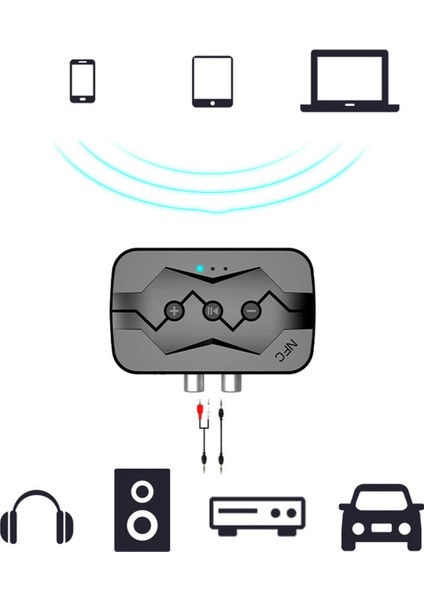 Nfc 5.0 Alıcı Adaptörü Düşük Gecikme Stereo Siyah (Yurt Dışından)