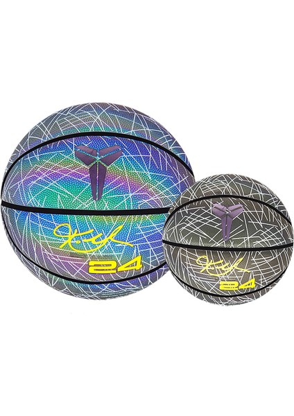 Kobe Bryant Y Logosu Parlak Basketbol Topu - Gri (Yurt Dışından)