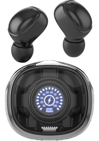 Serin Kablosuz Bluetooth Kulaklık Mini Dijital Ekran Kulak Içi Kulaklık Süper Uzun Pil Ömrü Su Geçirmez (Yurt Dışından)
