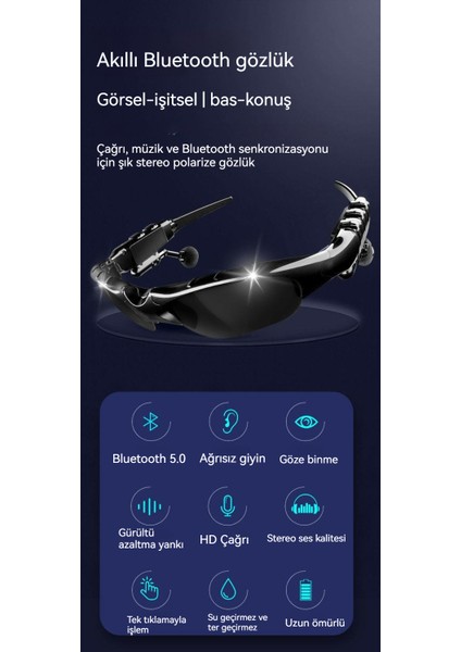 Havalı Kablosuz Bluetooth Gözlük Kulaklık Akıllı Arama Yüksek Değerli Kulak Içi Kulaklıklar (Yurt Dışından)