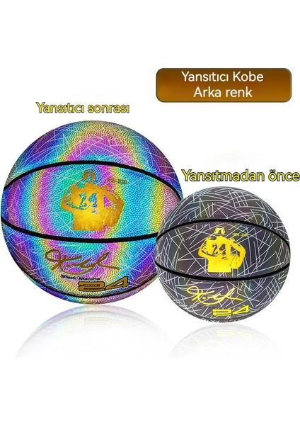 Basketbol Topu Kobe Bryant'ın Arkadan Görünümü Renkli Parlak Basketbol 7 Numaralı Yakışıklı Aşınmaya Dayanıklı Basketbol (Yurt Dışından)