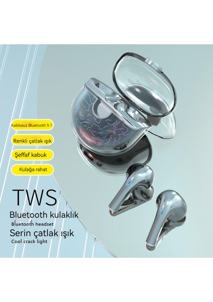 Şeffaf Bluetooth Kulaklıklar Su Geçirmez Gürültü Önleyici Kulak Içi Kulaklıklar Kablosuz Bluetooth Kulaklıklar (Yurt Dışından)