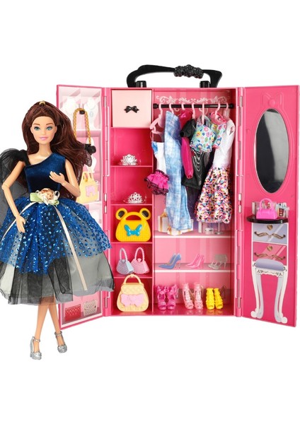 66 Parça Moda ve Güzel Gardırop 30CM Barbie Bebek (Yurt Dışından)