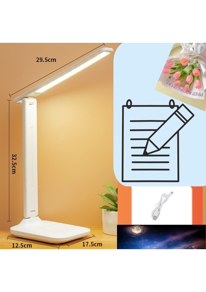 LED Göz Koruması Katlanır Masa Lambası USB Öğrenci Özel Gece Lambası (Yurt Dışından)