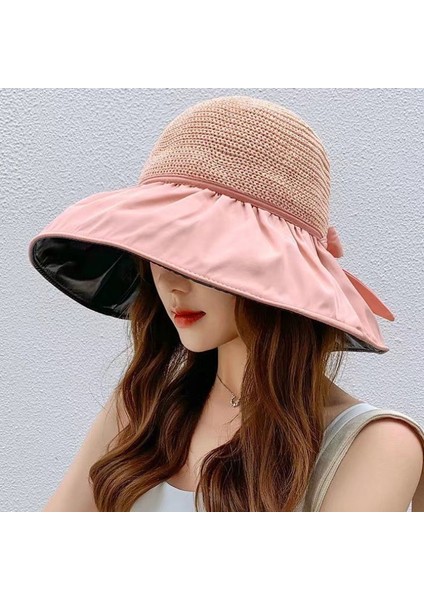 Siyah Kauçuk Güneş Şapkası Bayanlar Büyük Kenarlı Şapkayı Kapatan Yüz (Yurt Dışından) fiyatları