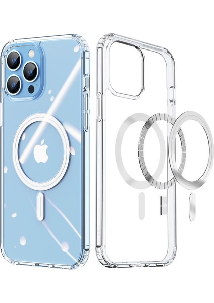 Manyetik IPHONE12PRO-MAX Kamera Korumalı Şeffaf Telefon Kılıfı (Yurt Dışından)
