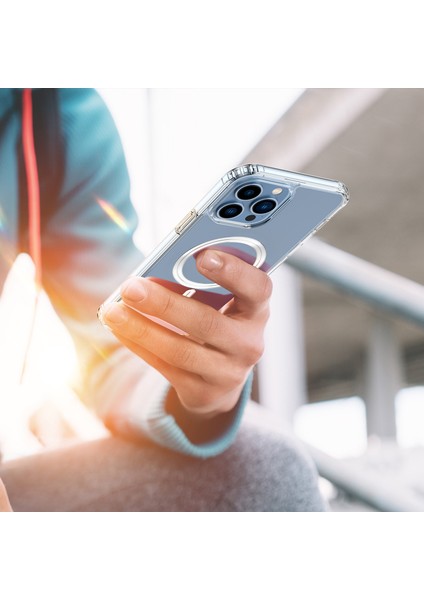 Manyetik IPHONE12PRO-MAX Kamera Korumalı Şeffaf Telefon Kılıfı (Yurt Dışından)