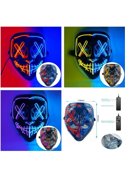 Cadılar Bayramı Partisi Glow Eğlenceli Maske Mutlu Insanlar Partisi (Yurt Dışından) indirimleri