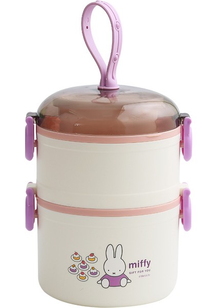 Miffy 2 Katlı Büyük Kapasiteli Gurme Modern Öğle Yemeği Kutusu (Yurt Dışından)