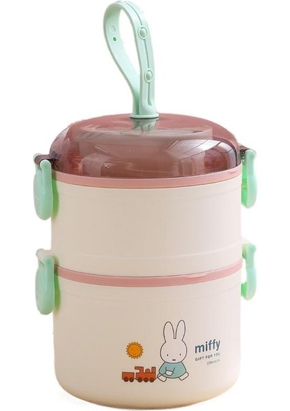 Miffy 2 Katlı Büyük Kapasiteli Gurme Modern Öğle Yemeği Kutusu (Yurt Dışından)