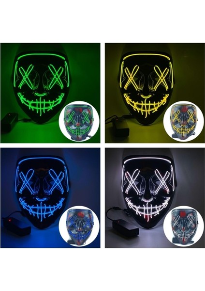 Cadılar Bayramı Partisi Glow Eğlenceli Maske Mutlu Insanlar Partisi (Yurt Dışından)