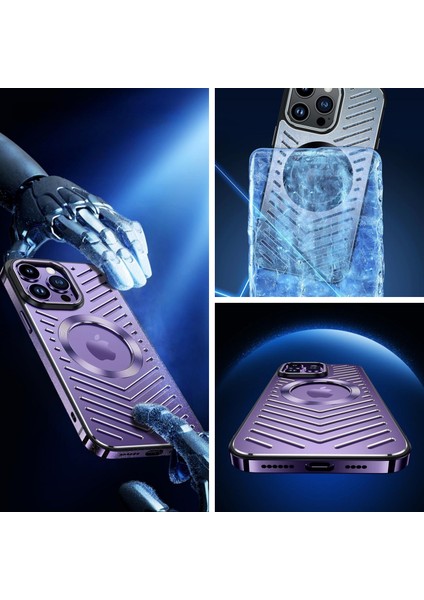 Manyetik Metal iPhone 14 Isı Dağılımı Düşme Önleyici Cep Telefonu Kılıfı (Yurt Dışından) modelleri