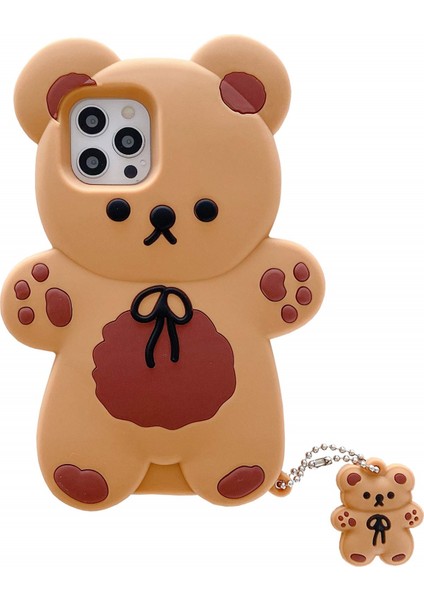 3D Cartoon Teddy Bear iPhone 11 Şok Emici Darbeye Dayanıklı Apple Telefon Kılıfı (Yurt Dışından)