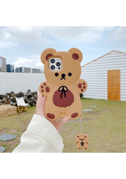 3D Cartoon Teddy Bear iPhone 11 Şok Emici Darbeye Dayanıklı Apple Telefon Kılıfı (Yurt Dışından)