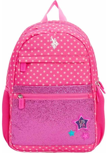 Pembe Simli Yıldız Desenli Okul Çantası PLÇAN23282
