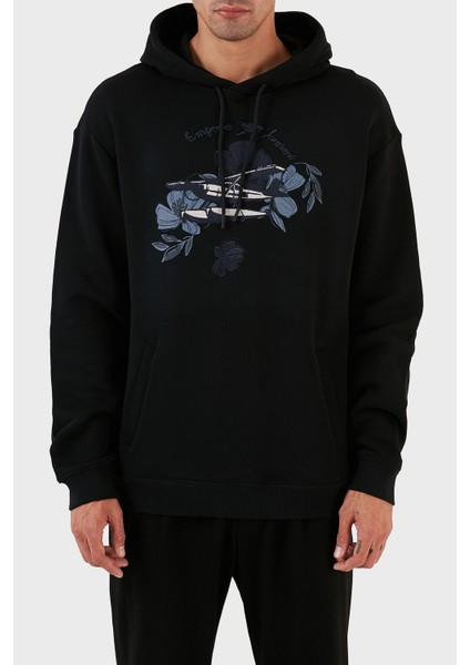 Desenli Kanguru Cepli % 100 Pamuk Kapüşonlu Relaxed Fit Sweat Erkek Sweat 6R1M8P 1J7DZ 0041