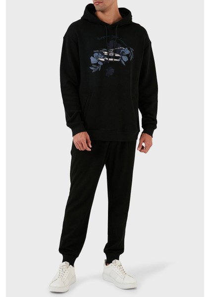 Desenli Kanguru Cepli % 100 Pamuk Kapüşonlu Relaxed Fit Sweat Erkek Sweat 6R1M8P 1J7DZ 0041 fırsatları