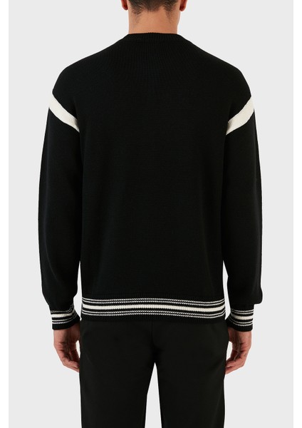 Logolu Bisiklet Yaka Regular Fit Yünlü Triko Kazak Erkek Kazak 6R1MXA 1mfuz 0999 fiyatları