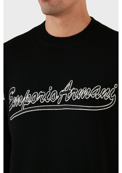 Logolu Bisiklet Yaka Regular Fit Yünlü Triko Kazak Erkek Kazak 6R1MXA 1mfuz 0999 indirimleri