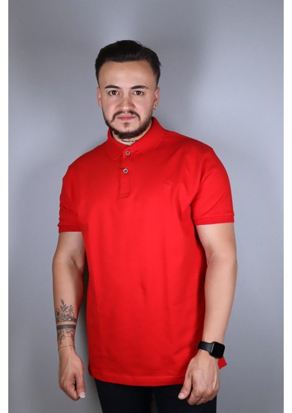 231700106 Nehir Polo Yaka Tişört Kırmızı