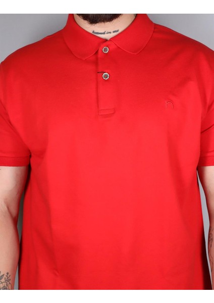 231700106 Nehir Polo Yaka Tişört Kırmızı
