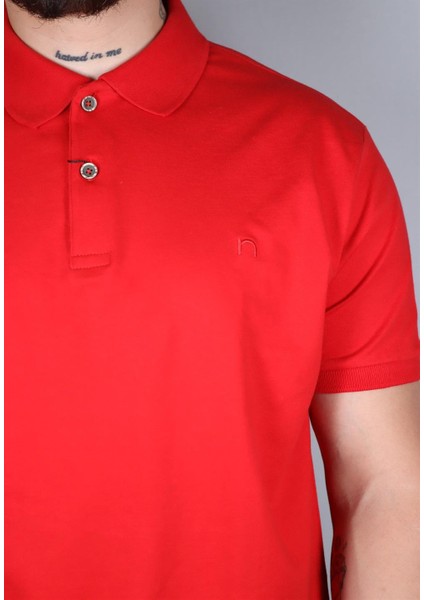 231700106 Nehir Polo Yaka Tişört Kırmızı