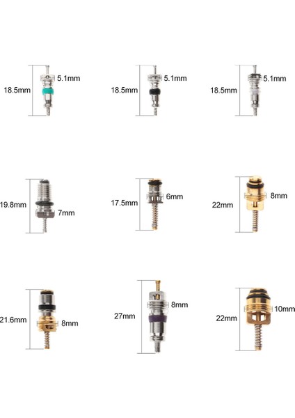 134 Parça Çeşitleri A/c Schrader Valfleri R134A Kit 11 (Yurt Dışından)