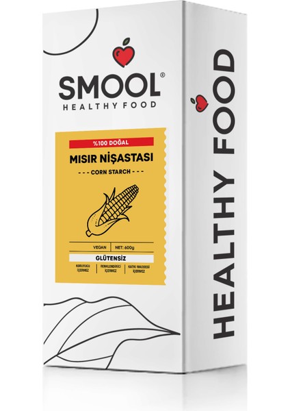 Mısır Nişastası 600 gr ,Glütensiz, Vegan, Katkısız, Doğal