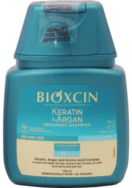 Keratin ve Argan Onarıcı Şampuan 100 ml Seyahat Boy