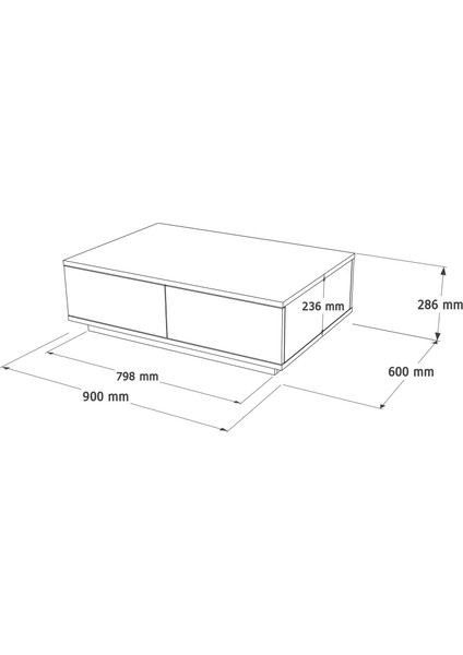 Delphin 90X60 cm Orta Sehpa 2 Kapaklı Çam-Beyaz DLP14-AW