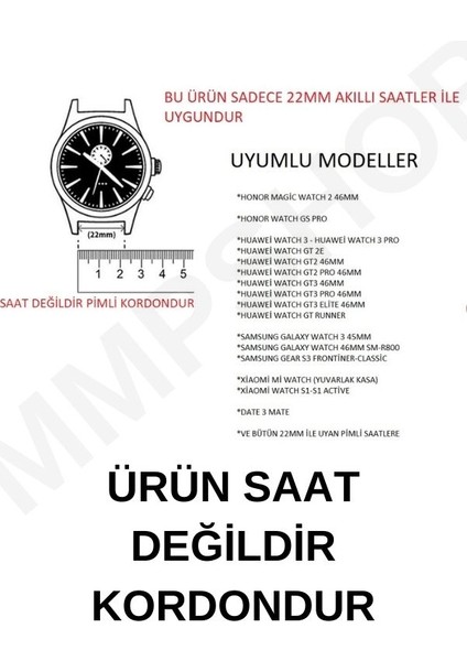 Huawei Watch Gt 2e Huawei Watch Gt2 46MM Uyumlu 22MM Metal Hasır Kordon Manyetik Metal Hasır Örgü