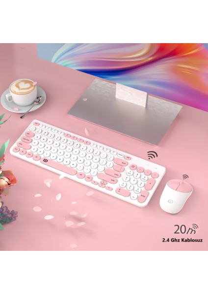 IK6631 Kablosuz Klavye Mouse Seti 2.4 Ghz _ Bilgisayar, Tv ve Mac Için Sessiz ve Ince Set