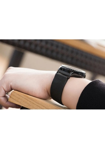 Xiaomi Mi Watch (Yuvarlak Kasa) / Xiaomi Watch S1-S1 Active Uyumlu 22MM Mıknatıslı Metal Hasır Kordon Manyetik Metal Hasır Örgü