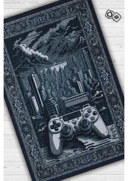Benzersiz Gamer Halısı,Lacivert Oyuncu Odası Halısı,Modern Vintage Oyun Konsolu Halısı Yıkanabilir Oyuncu Halı fiyatları