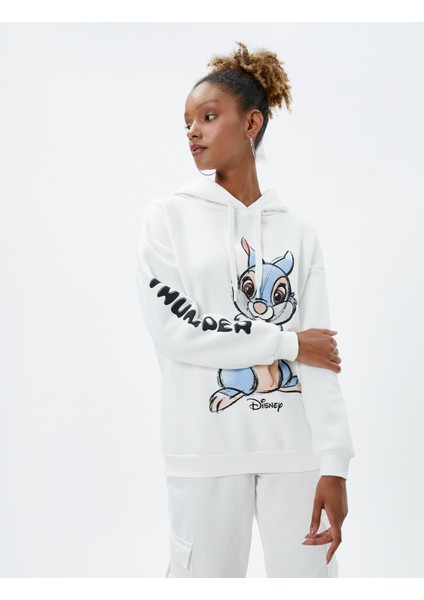 Kapşonlu Bambi Sweatshirt Baskılı Lisanslı Uzun Kollu