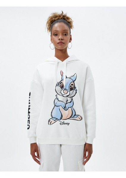 Kapşonlu Bambi Sweatshirt Baskılı Lisanslı Uzun Kollu