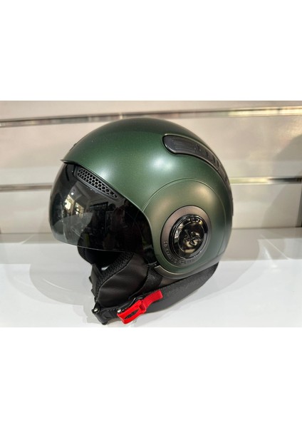 Kask Sx.10 Mat Yeşil Çenesiz Güneş Gözlüklü