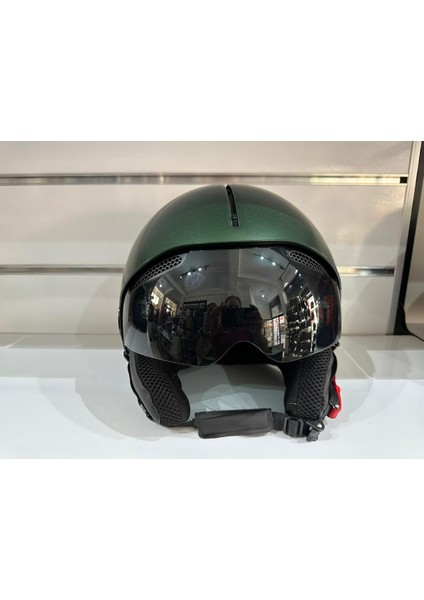 Kask Sx.10 Mat Yeşil Çenesiz Güneş Gözlüklü