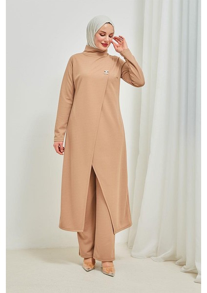 Tesettür Tunik Pantolon Takım BRC8075 Latte