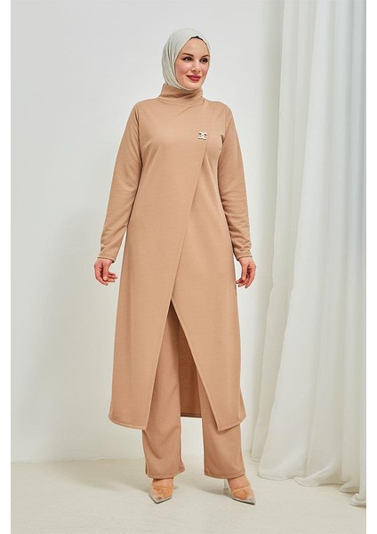 Tesettür Tunik Pantolon Takım BRC8075 Latte