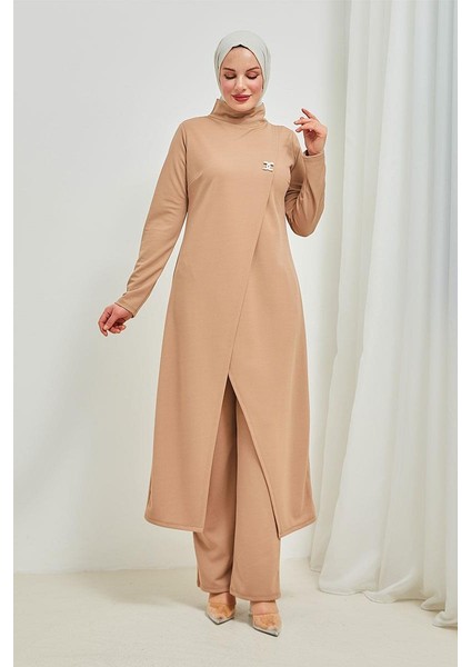 Tesettür Tunik Pantolon Takım BRC8075 Latte