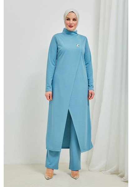 Tesettür Tunik Pantolon Takım BRC8075 Mavi
