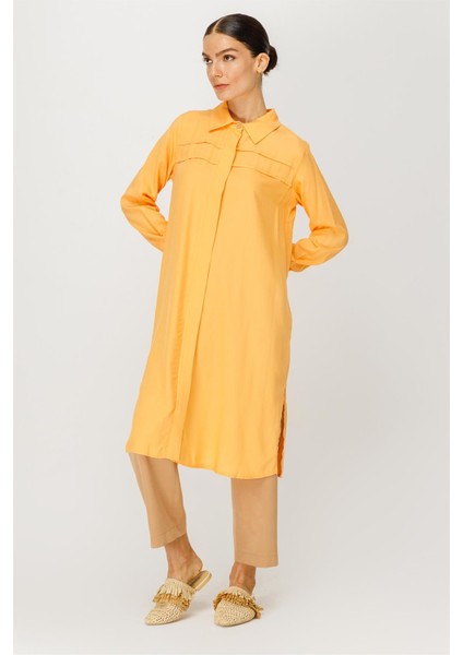 Doğal Kumaş Serin Tutan Tunik Oranj modelleri