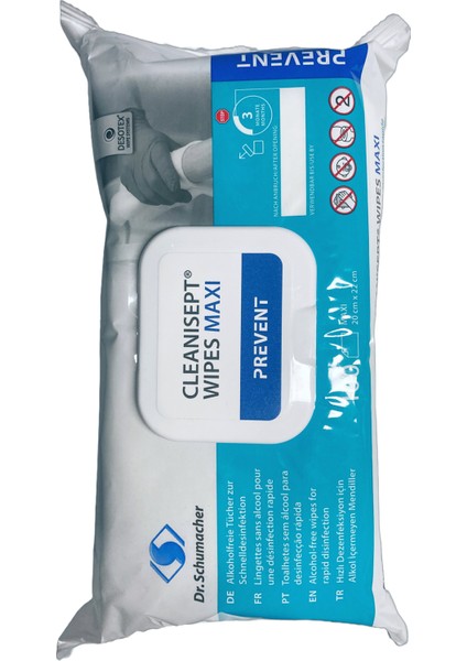 Dr. Schumacher Cleanisept Wipes Maxi Alkolsüz Mendil 100 Yaprak Drsmaxi-Wipes