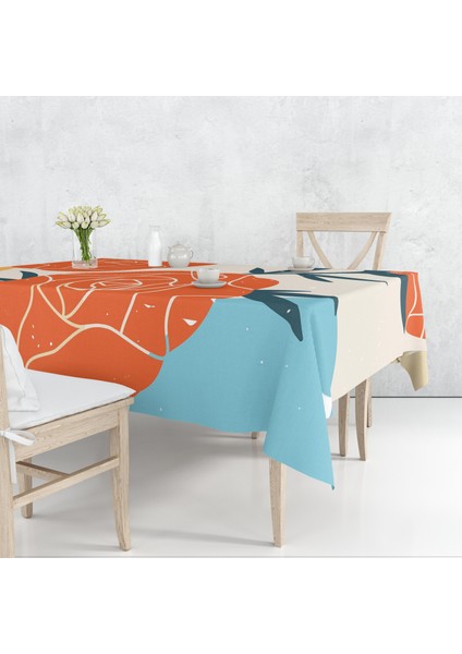 Çiçek Temalı Dijital Baskı Masa Örtüsü Alho_tblc-49 (140X220)